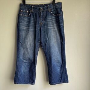 Lucky Brand Dungarees /Jeans Easy Crop Rider Button Fly made in USA Size 8/29